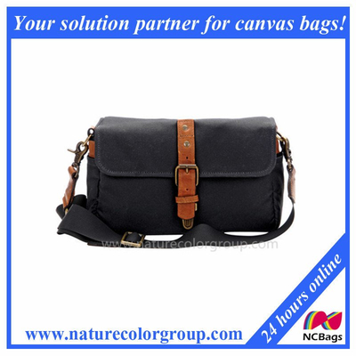 Fashion Black Canvas Camera Bag