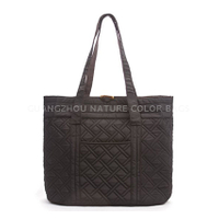 QB-007 Fashion Reversible Quilted woman shoulder Tote Bag for daily