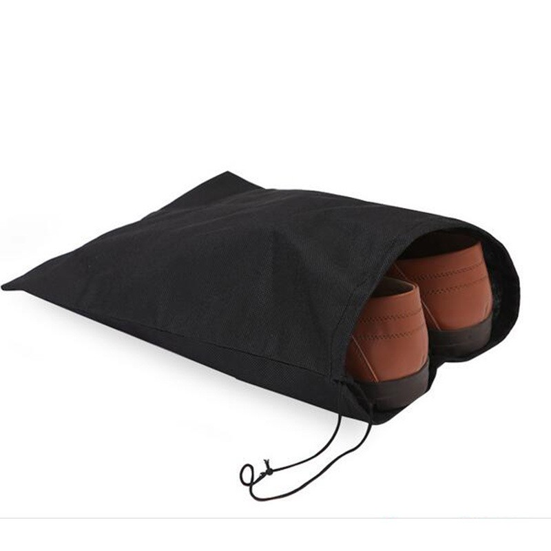 Personalized Black Travel Non woven Shoe Bag