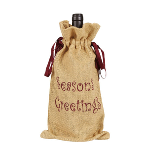 Original hessian drawstring wine bag 