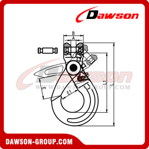 DS739 G80 Improved Clevis Selflock Hook with Special Pin for Lifting Chain Slings