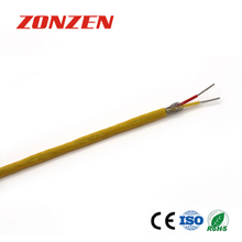 FEP insulated thermocouple extension wire with stainless steel inner shield--Single pair, flat