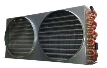 Condensador tipo aleta de aluminio con tubo de cobre enfriado por aire con motor de ventilador