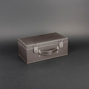 Wine Box Manufacturer Black PU leather wooden wine boxes