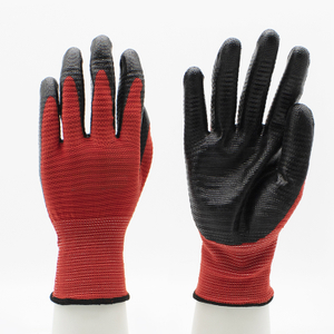 Black Cheap Nitrile Coated Work Gloves CE EN 388