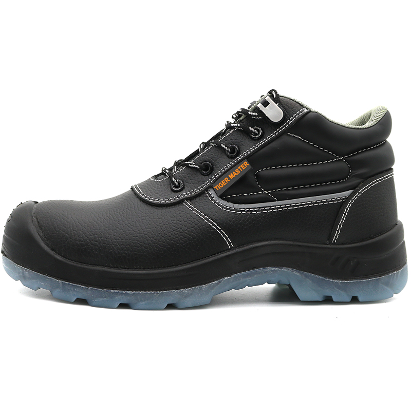 CE black leather TPU sole oil field safety shoes composite toe