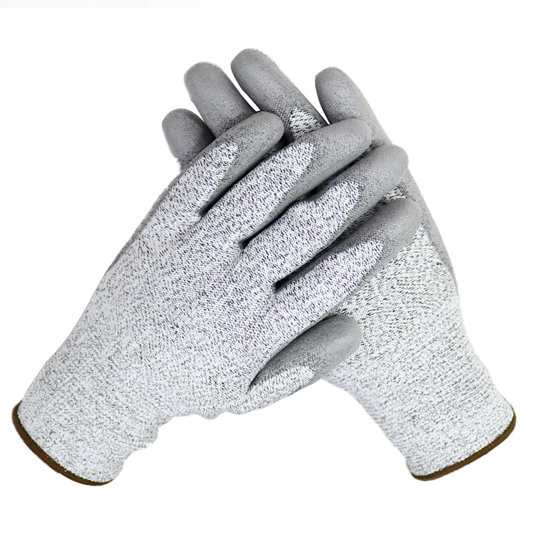CE EN388 PU Coated Cut Resistant Safety Gloves