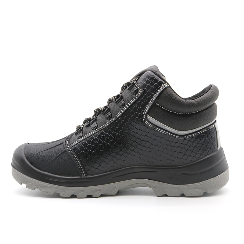 Black Steel Toe Puncture Proof Antistatic Industrial Safety Shoes for Men