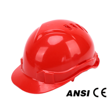 ANSI And CE Verified Red ABS Shell Safety Helmet for Construction
