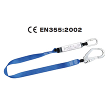 CE EN355 energy absorber safety lanyard with1 forced large hook
