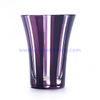 horn shape and vertical stripe colorful drinking glass tumbler