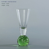 2019 new design clear glass champagne flute with unique green round bottom