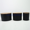 2019 frosted glass candle cup with sealed wooden lid