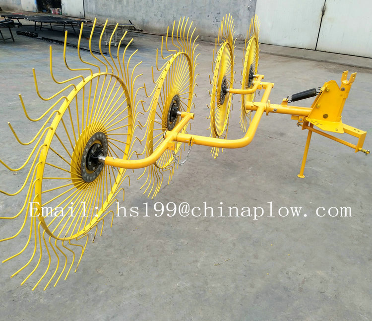 Finger wheel hay rake for tractor
