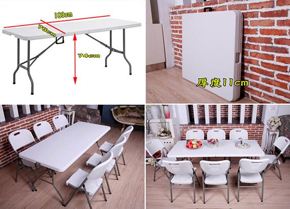 High Quality Folded Half 6FT Fair/Exhibition/Trade-Show Table for Sale