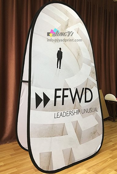 Printed Spring Pop up A-Frame Vertical Banner Display, Outdoor POP Out A Frame Advertising Banner with Double Side Printed
