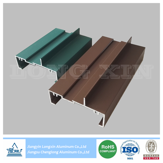 Green And Brown Powder Coated Aluminium Profile for Sliding Windows