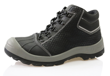 2017 new Microfiber leather black steel toe safety shoes