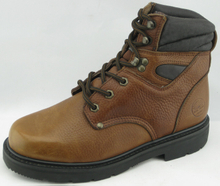 MF782-1 brown flower leather safety boots for workers