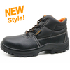 ENS028 black leather european work shoes with steel toe cap