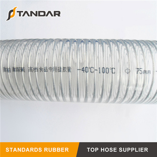 Tubo de silicona de grado alimenticio reforzado trenzado con alambre de acero inoxidable flexible de alta presión