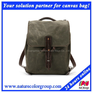 Leisure Waxed Canvas Watherpoof Backpack for School and Traveling