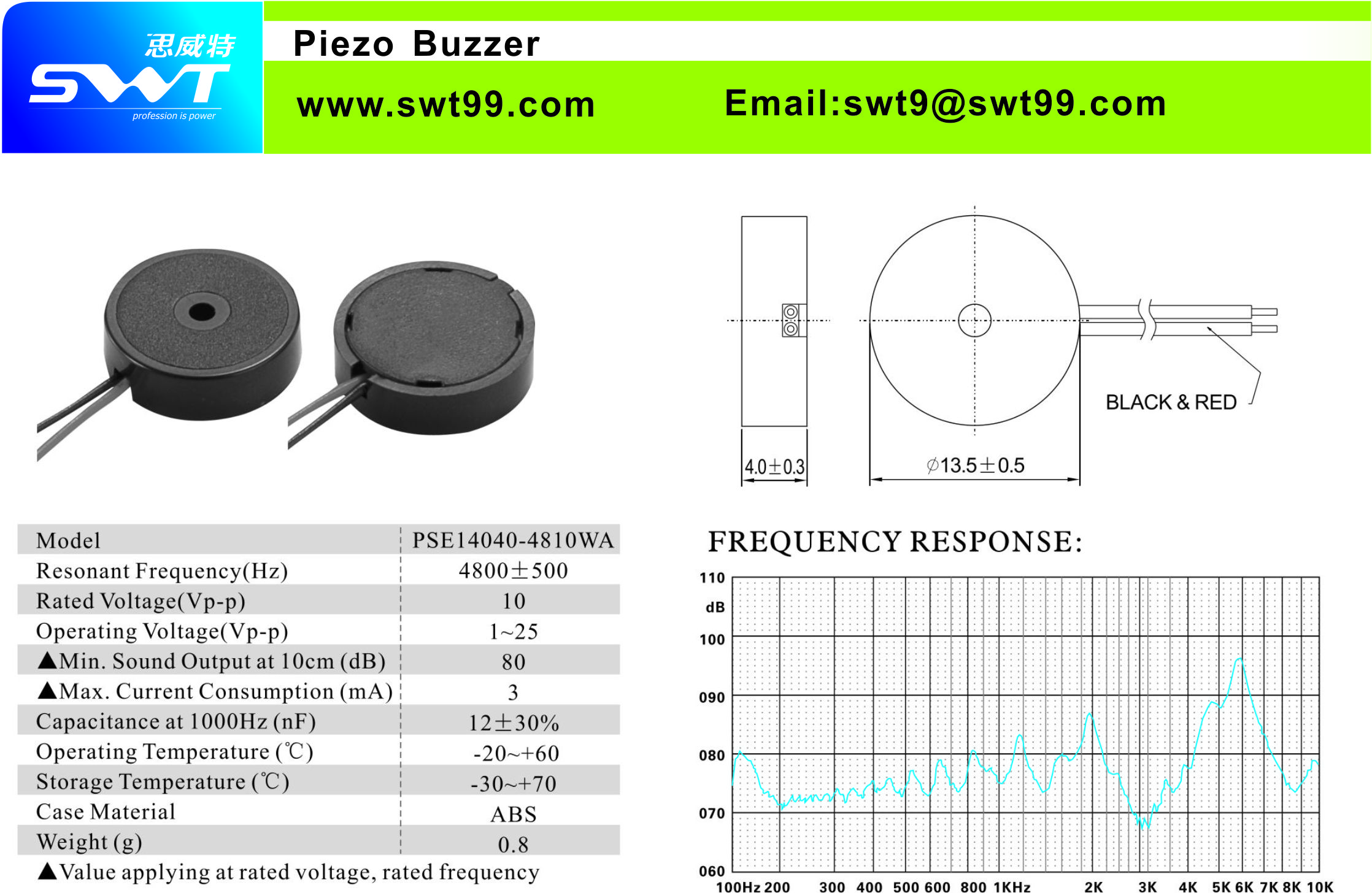 Buzzer,Piezo element,Piezo Atomizer,Ultrasonic seriesDongguan SWT