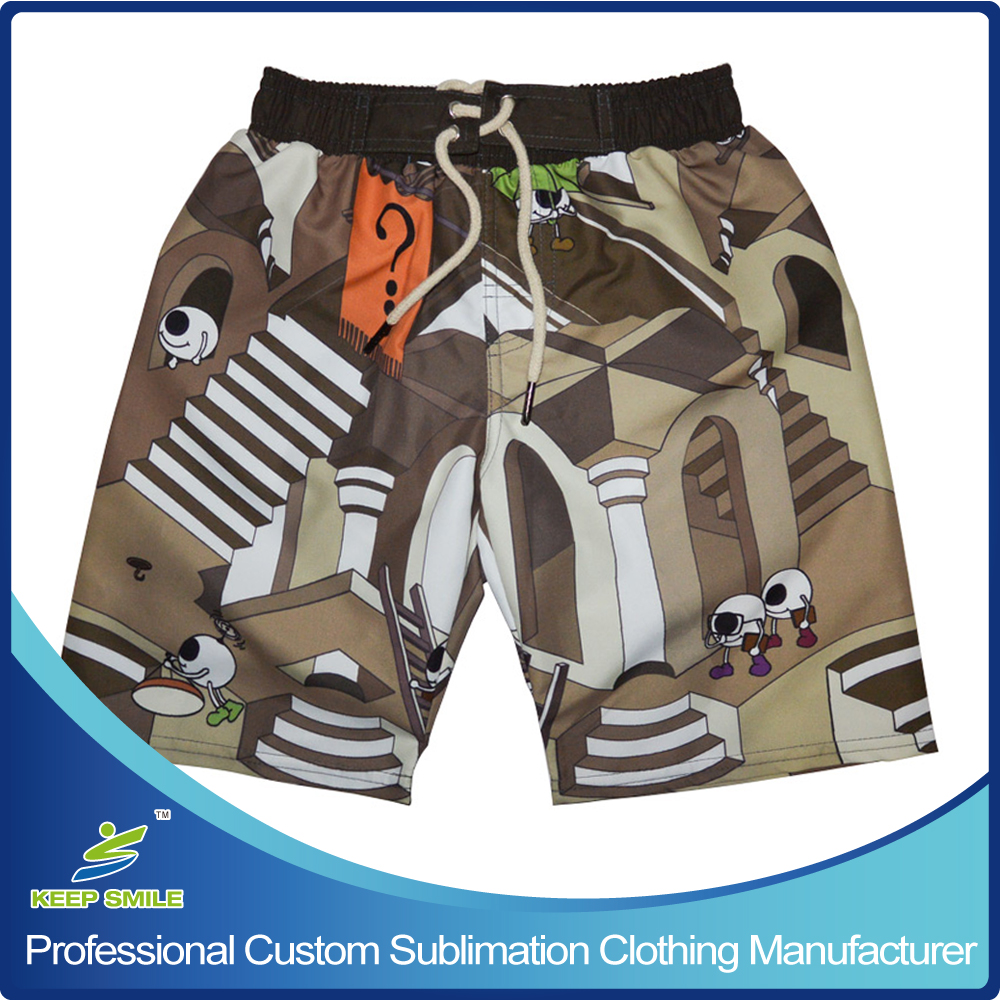 Sublimation Microfiber Board Beach Shorts for Men and Kids