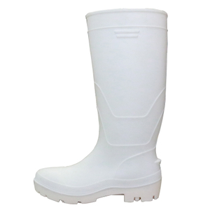 White Water Proof Oil Acid Resistant Food Industry Steel Toe Pvc Safety Rain Gumboots