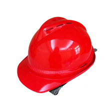 Red ABS V Type Ventilation Holes Breathable Construction Site Engineers Safety Helmet