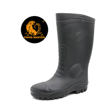 Black steel toe mid plate pvc safety rain gumboots