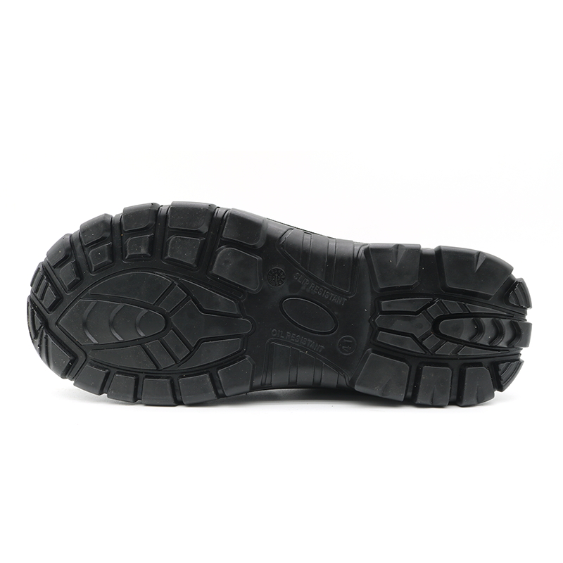 Anti Slip Pu Sole Genuine Leather Steel Toe Safety Shoes without Lace