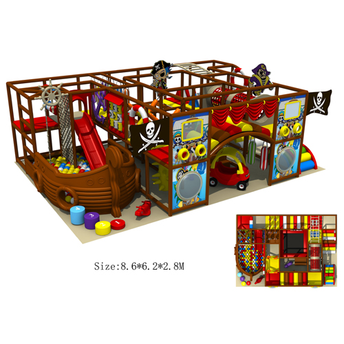 Soft padded indoor playground with roof