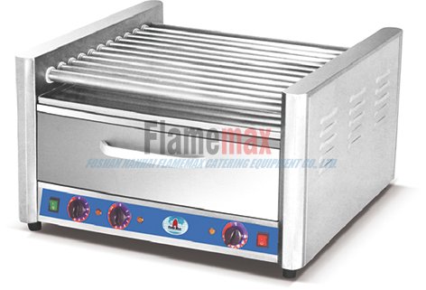 HHW-09 9-roller hot dog grill with food warmer in Foshan