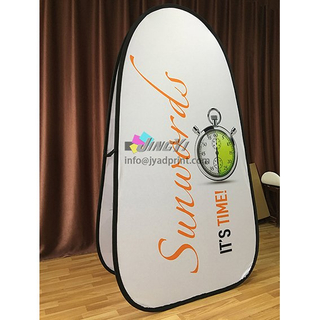 Printed Spring Pop up A-Frame Vertical Banner Display, Outdoor POP Out A Frame Advertising Banner with Double Side Printed