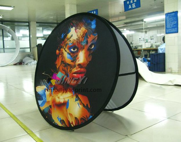 Wholesale Portable Folding Circle A Frame Outdoor Promotion Round Display Banner, Outdoor Spring Steel Popup Circle/Round Advertising Stand