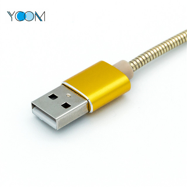 Aluminum Alloy Spring USB Cable for iPhone