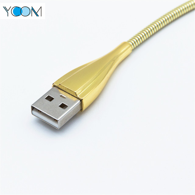 Cable USB de color amarillo para micro teléfono móvil