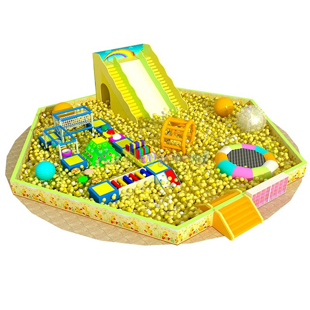 Indoor Playground Type Big Ball Pit with Slide & Trampoline