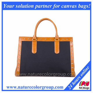 Leather Shoulder Tote Handbag, Extra Large