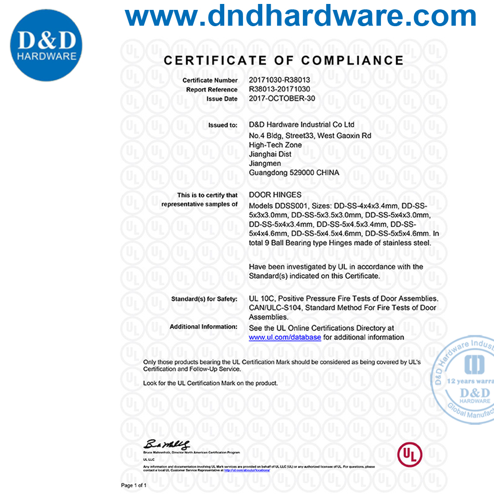 DDSS050-Acero inoxidable Piano Bisagra continua para puerta de gabinete