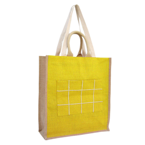 Fashionable Jute Shopping Bag with Cotton Handle and Strap