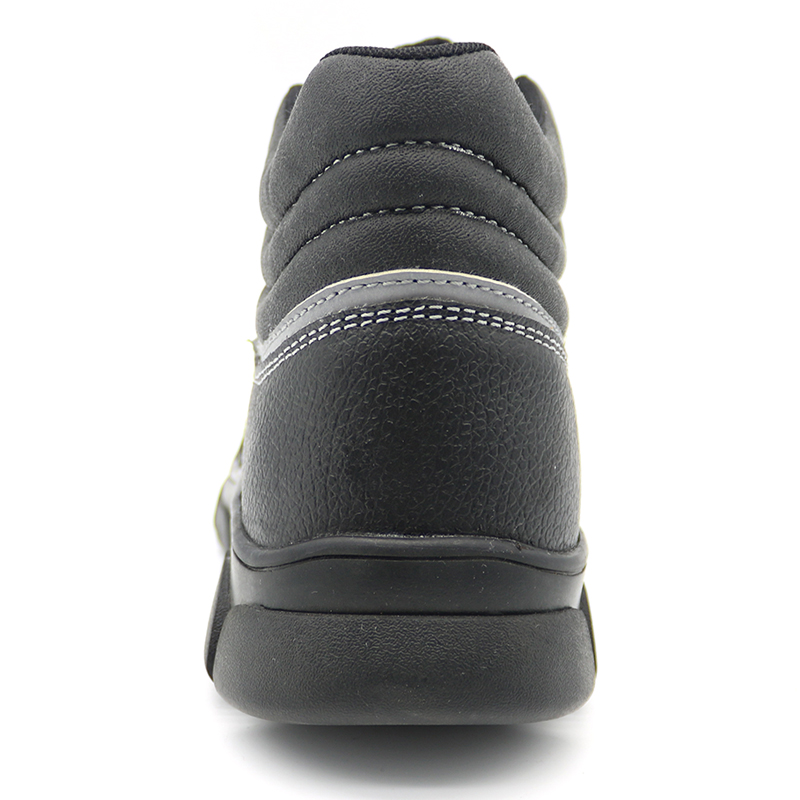 Slip Acid Resistant Oil Industry Safety Shoes Black Middle Cut