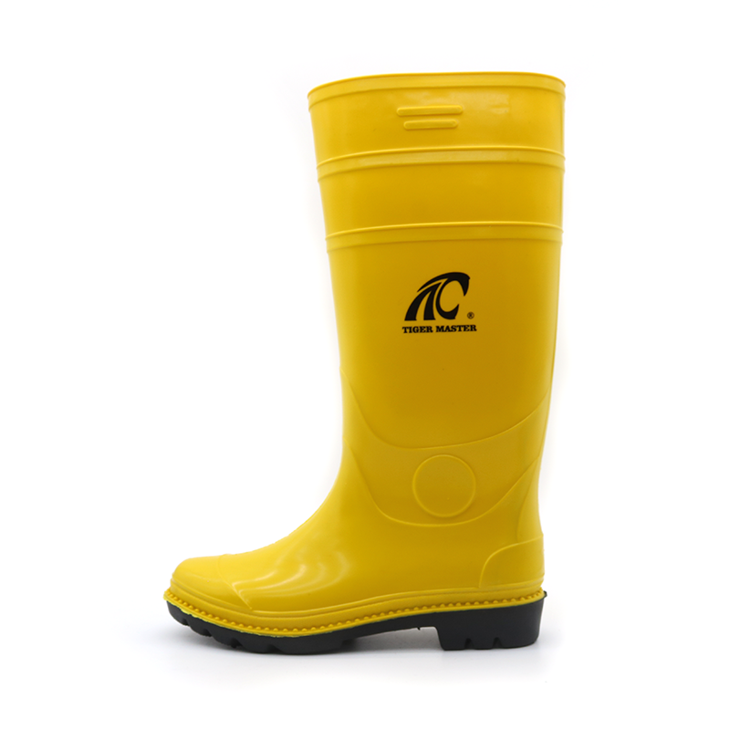 CE verified light weight non safety yellow glitter pvc rain boots 