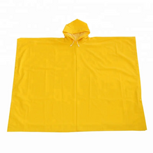 Yellow Waterproof PVC Polyester PVC Poncho Rain Cape