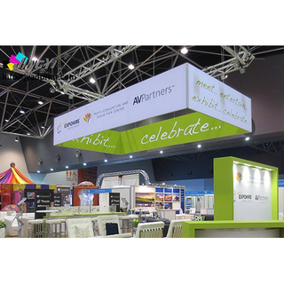Rectangle Hang Banner Sign, Premium Ceiling Square Hanging Tension Fabric Ez Tube Structure Sign Banner