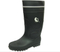 Heavy duty black safety pvc rain boots with reflective stripe