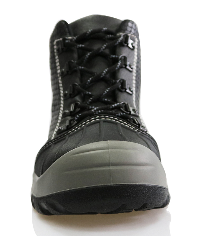 2017 new Microfiber leather black steel toe safety shoes
