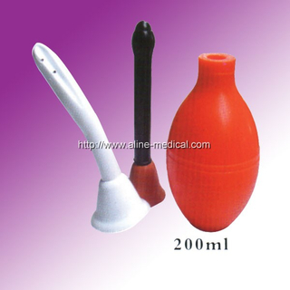 Pear shape syringe vaginal douche