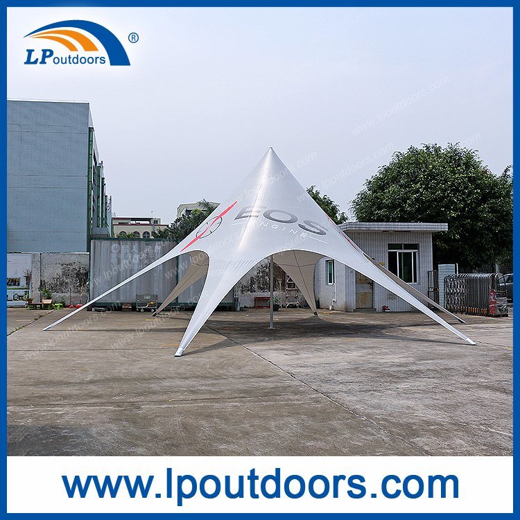 Carpa con sombra de estrella y pantalla de 12m de diámetro para exposición